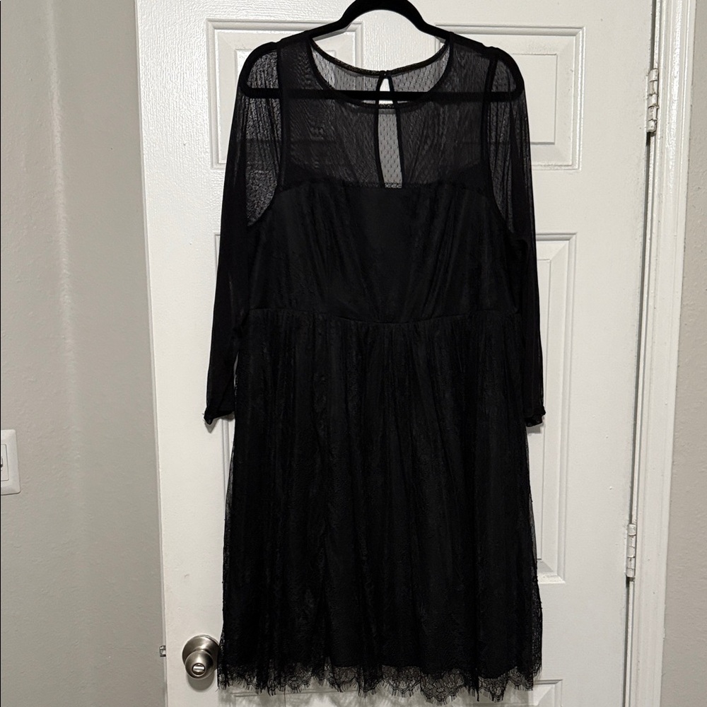 Torrid Black Long Sleeve Lace Dress